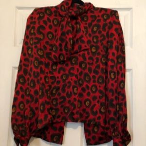 Vintage Givenchy cheetah print blouse